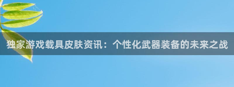 天美娱乐官方注册登录：独家游戏载具皮肤资讯：个性化武器装备的
